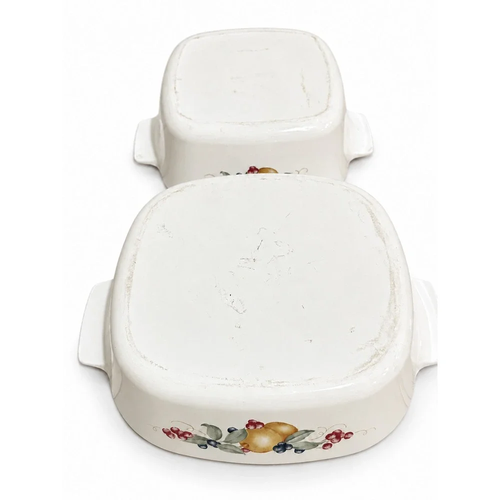Corningware Abundance Fruit Square Casserole Set Large 8.5